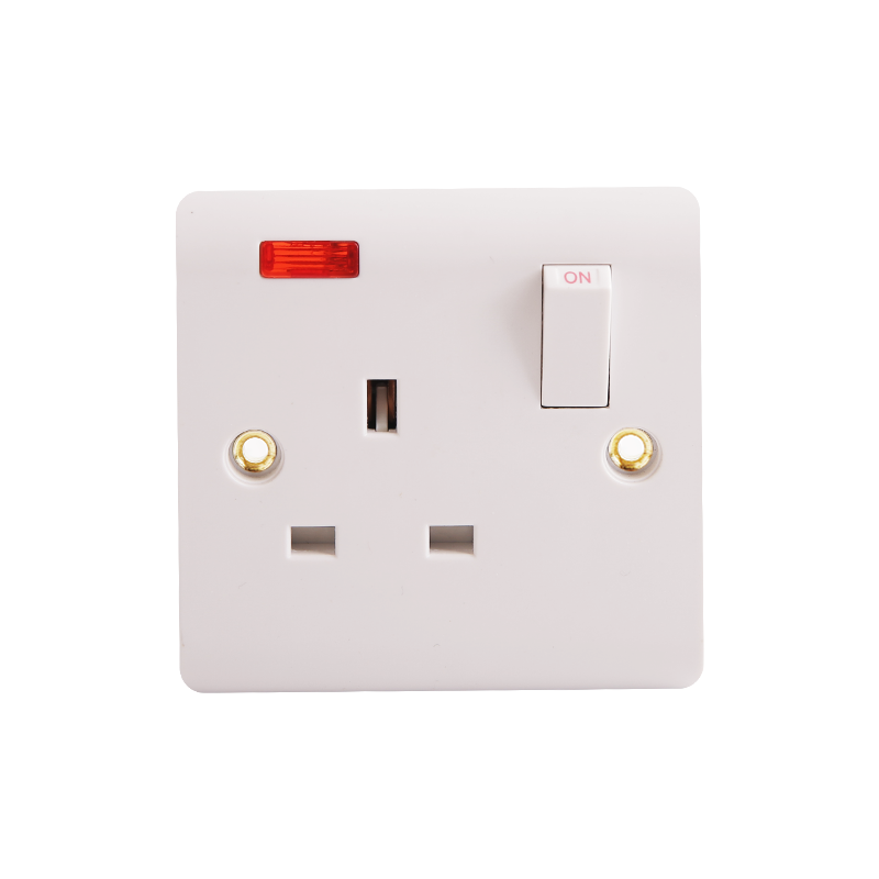 Bakelit 13A 1 Gang Switched Socket med Neon HK6113HN