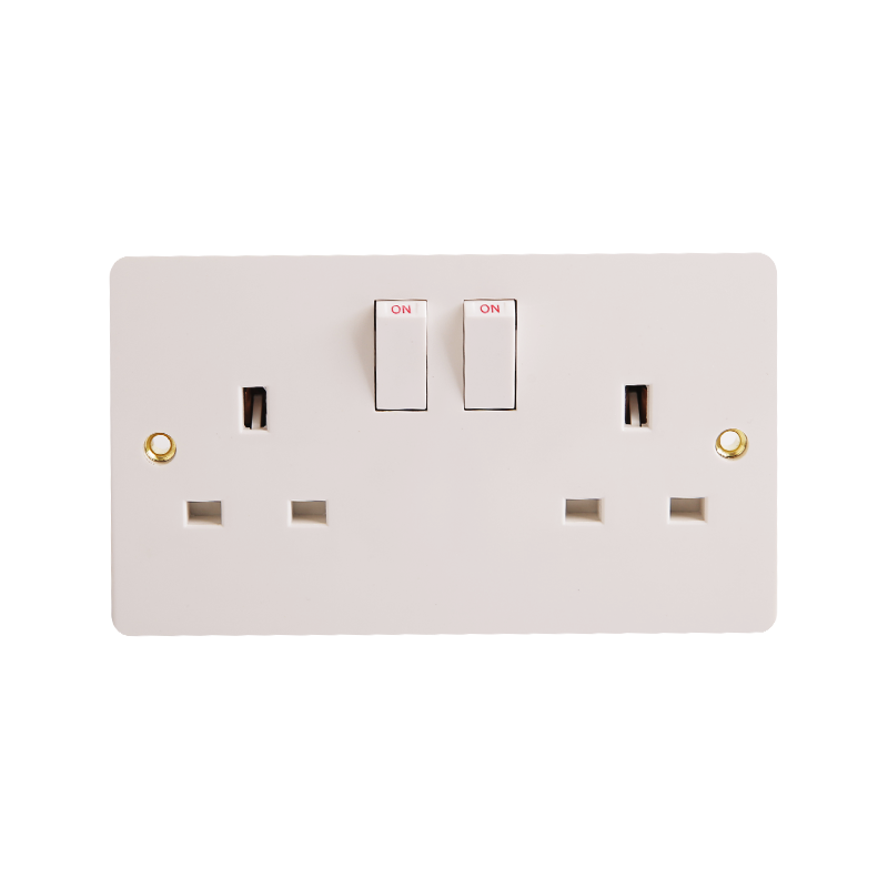 Bakelit 13A 2 Gangs Switched Socket HK6213W